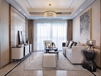 金牛小区轻奢风格87平米三室两厅装修案例