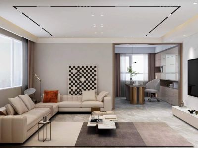 戚谷疃137平米三居室现代风格案例