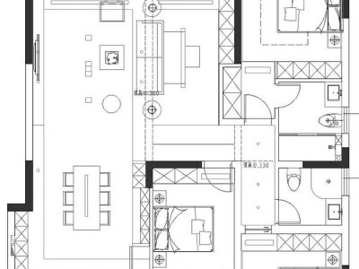 高速时代公馆140㎡现代风格四居室装修案例