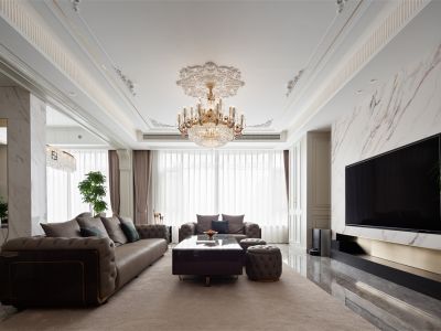 雍锦半岛275平米法式轻奢风格大平层装修案例