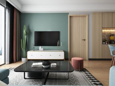 山钢铭著现代风格84平米二居室装修案例