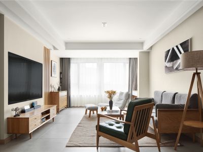 大华紫悦府日式风格99平米三室两厅装修案例