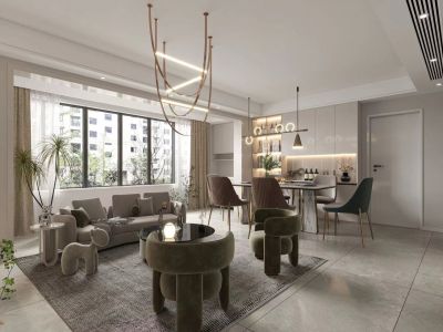 金鹏一品天成现代风格115平米三室两厅装修案例