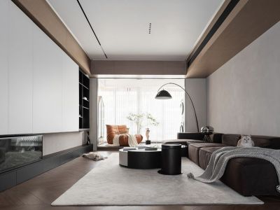 西湖公馆85平现代风格二居室装修案例