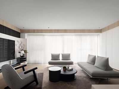 智汇东城114平现代风格三居室装修案例