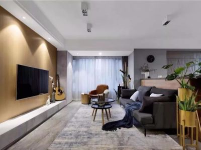 春江朗月100㎡三居室现代风格装修案例