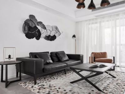 柏庄香府135㎡三居室现代风格装修案例