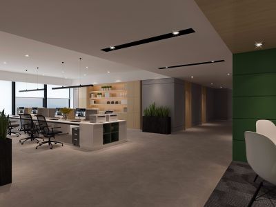 办公室1060平现代风格装修实景图