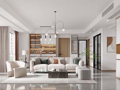 金辉淮安半岛伯郡120平现化简约风格装修案例