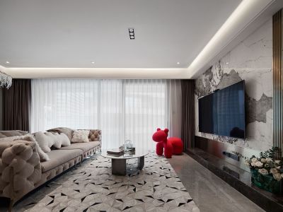 明昇壹城115平现代风格三居室装修案例