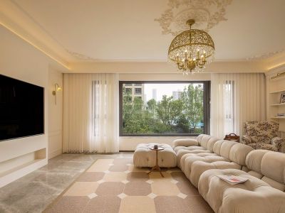 丽发新城122平复古风格三居室装修案例