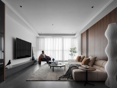 晟通牡丹舸115平简约风格三居室装修案例