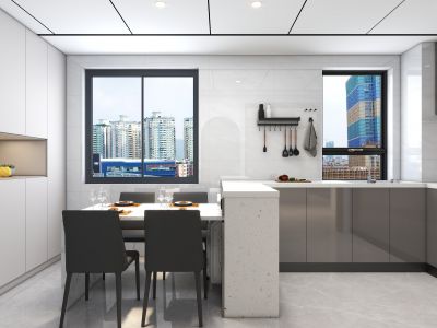 荣盛锦绣华府129平现代风格装修案例