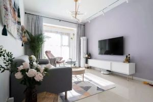 [太原阔达装饰]75平简约装修案例，浅色系清新搭配！