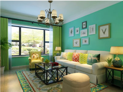 星河时代90平美式风格装修案例