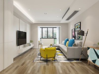 敏捷海琴湾118平三居室北欧风格装修案例