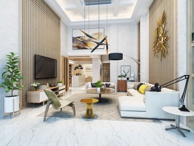 香域水岸394㎡现代风格别墅装修案例