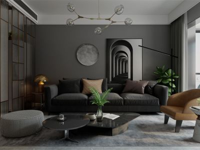 通成紫都旭苑88㎡二居室北欧风格装修案例