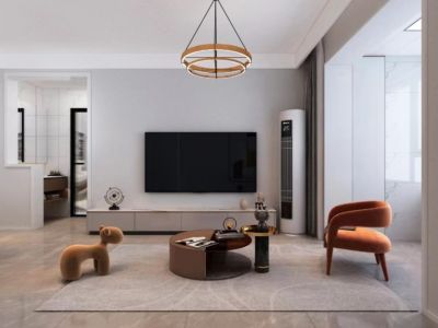 蓝天翠竹园90平二居室简约风格装修案例