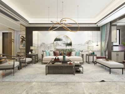 荣盛兰凌御府189㎡四居室中式风格装修案例