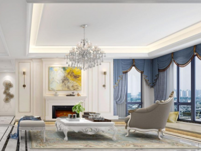 恒大翡翠华庭114平米法式轻奢三居装修案例