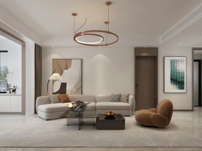 明月山庄146平四居室现代风格装修案例