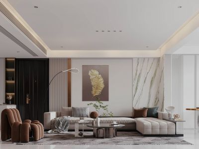 中侨花园160平四居室现代轻奢装修案例