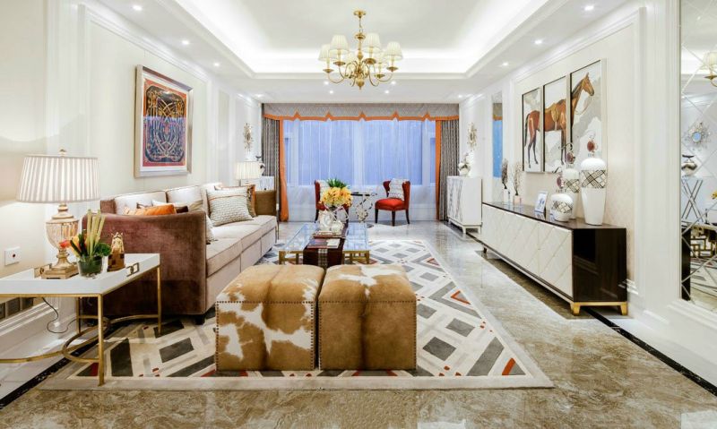 新古典风格131平米四室两厅客厅装修效果图