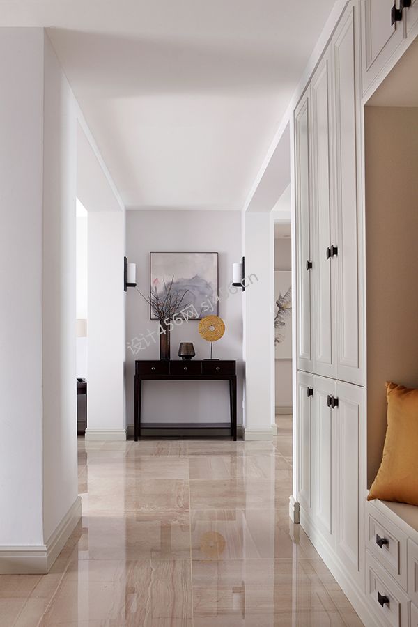 96平米中式风格三室两厅玄关装修效果图