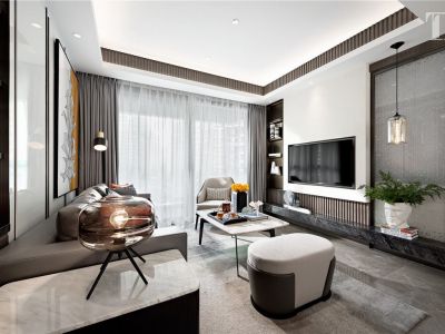 蓝光·香江国际131平现代风格装修案例