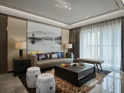 邦泰国宾上院116平米三室两厅中式风格装修案例