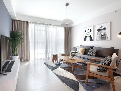 邦泰天誉110平米北欧风格三室两厅装修案例