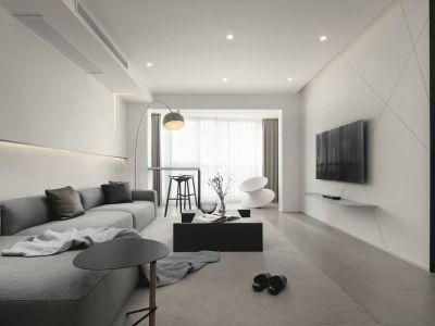 万达文旅小镇126平米简约风格三室两厅装修案例