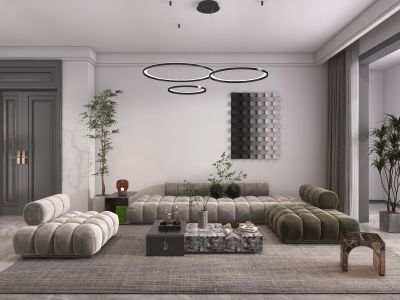 荣成玫瑰园90平米三居室现代风格设计