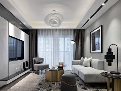 华安紫竹苑85平现代风格二居室装修案例