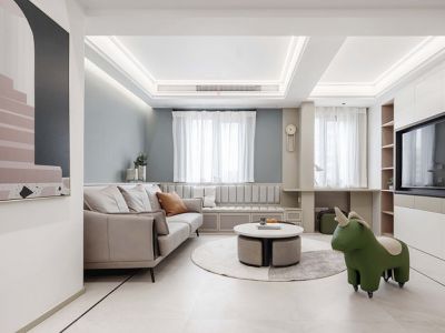 曲江美好时光126平简约风格三居室装修案例