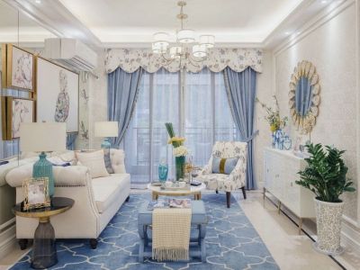 邦泰国宾上院116平米地中海风格三室两厅装修案例