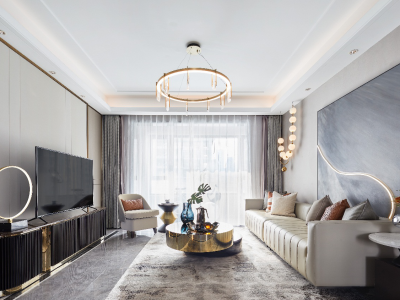 邦泰大观府140平米轻奢风格四室两厅装修案例