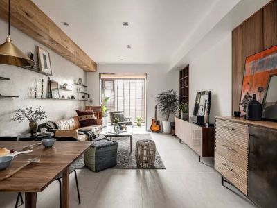 望江兰庭97平米复古三居装修案例