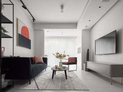 悦美国际83平简约风格二居室装修案例