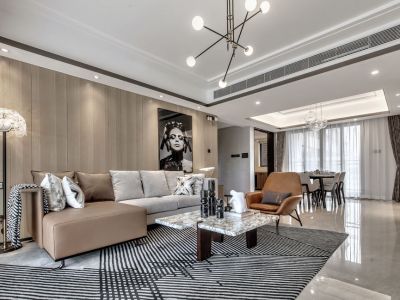 万科高新华府132平轻奢风格三居室装修案例