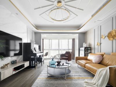 曲江美好时光112平现代风格三居室装修案例