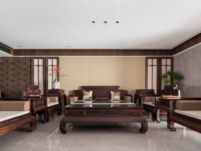 天房美瑜兰庭新中式风格140平米装修案例