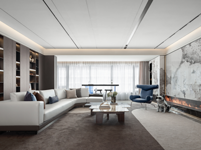 金裕星河丹堤现代风格141平米装修案例