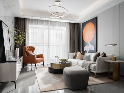 海棠家园112㎡三居室现代风格装修案例