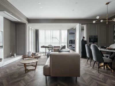 鹏程佳园106㎡三居室现代风格装修案例