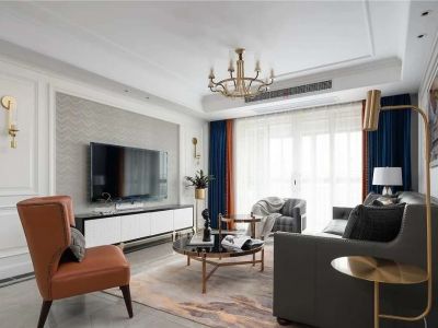 中车国际120㎡三房美式风格装修案例