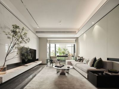 海亮幸福里126平轻奢风格三居室装修案例