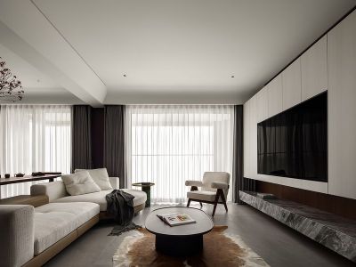 时代倾城112平简约风格三居室装修案例