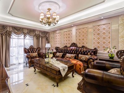 华润昆仑御117平米欧式风格三室两厅装修案例